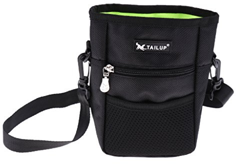 Hunde Futterbeutel Futtertasche Snackbeutel Leckerlitasche zum Umhängen für Hundetraining/Hundeerziehung - Schwarz