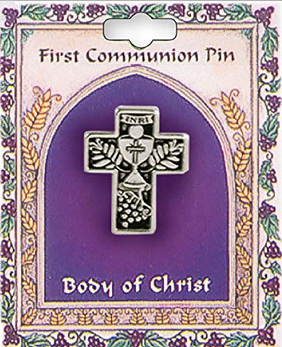 The Healing Corner Broche en Forme de Croix pour première Communion avec Calice