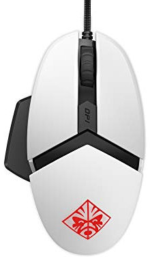 HP OMEN Reactor - Souris Gaming Blanche (Filaire - USB, Vitesse 0,2 ms, 6 Boutons Programmables, 16 000 DPI, Rétroéclairage LED, Droitier)