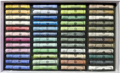 Sennelier Dry Pastel Set 48 Weiche Pastelle im Schild Pastell Landschaft Extra Fein und 1 Postkarten
