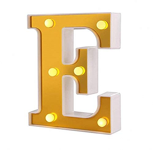 LED Marquee Letter Lights Sign 26 Alphabet Licht für Nachtlicht Hochzeit Geburtstagsfeier Batteriebetriebene Weihnachtslampe Home Bar Dekoration （Warmweiß）
