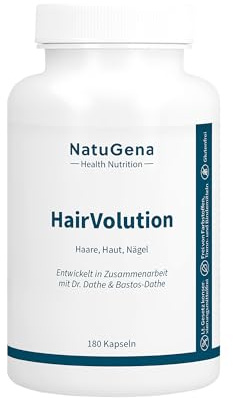 NatuGena HairVolution, Acker-Schachtelhalm, Bockshornklee- und Kürbissamen, für Haut, Haare und Nägel, natürliche Vitalstoffen, bioaktive Vitaminen, 180 Kapseln (90 Tage Packung)