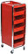 GHCXY Bewegliche Wagen, Haushaltsservice Cart Schönheitssalon Spa Warenkorb Auf Stillen Rädern Mit 5 Schubladen, Haartrockner Halter, Friseur Friseur Werkzeugkabinettwagen/Rot/36 * 31 * 89Cm