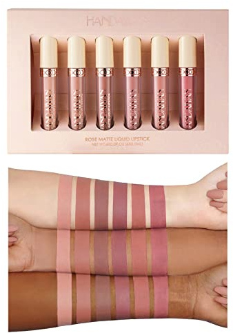 6 set rouges à lèvres mattes, mat rouge à lèvres nude ensemble velouté longue durée antiadhésif tasse, cadeau de rouge à lèvres, Liquid Lipstick Maquillage Coffret Cadeau (02)