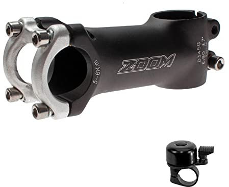 Zoom Ahead Lenkervorbau Rennrad 1 1/8 Ahead 110 mm Mattschwarz Alu inkl. Fahrradklingel