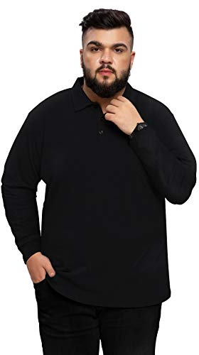 AIYINO Men's Big and Tall Classic Fit Long Sleeve Soft Cotton Polo