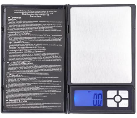 Digitale Taschenwaage Feinwaage 2000 G X 0,1 G Digitalwaage Tragbare Grammwaage Taschenwaage Präzisionswaage 6 Einheiten Umrechnung für Lebensmittelschmuck