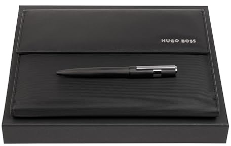 Hugo Boss Schreib-Set HPBM285A (Kugelschreiber & A5 Schreibmappe) | Geschenkbox