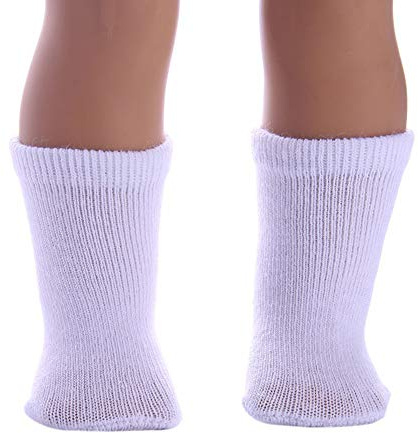 Wudaizhi 1 Paar Billige Weiße Socken Puppen -knöchelsocken Für 18 -Zoll -Sport -tragen -Kleidung Accessoires