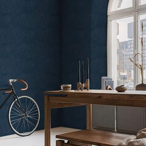 Superfresco Easy Navy Textured Organics Wallpaper | Paste The Wall | Navy Texture | Eco-Friendly