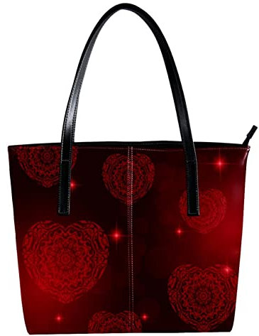Schultertasche Leicht Casual Schultasche Lehrertasche Handtasche Geldbörse Rot Dekorative Valentinstag Herzen Muster, Mehrfarbig