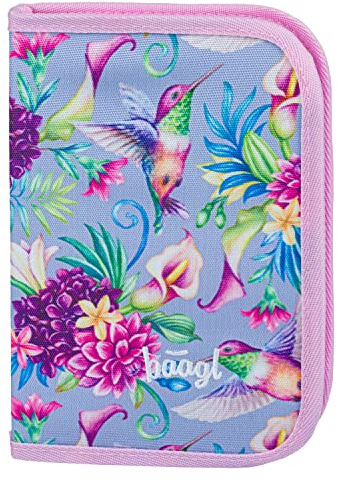 Baagl Federmäppchen Mädchen Schüleretui Federtasche Federmappe - Kolibri | Das praktische Schulmäppchen und Federpenal bietet als stabiles Etui reichlich Platz für alle Schreibwaren für Mädchen.
