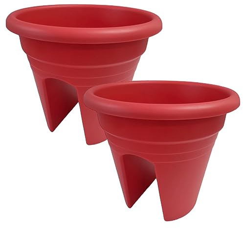 Balkon Geländertopf Mediterraner 2-Wege - Ø 30 cm - Himbeere - 2 Stück