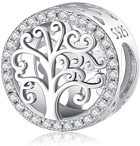 Charme de Argent Sterling 925 Femmes Perles Charm avec 5A Zircone Compatible pour Européen Bracelets