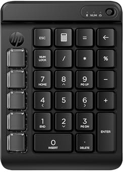 HP 430 Teclado Numérico Programable Inalámbrico, Bluetooth 5.3, 50 Millones de Pulsaciones, Compatible con Windows 10/11, macOS y ChromeOS, Diseño Compacto, Color Negro