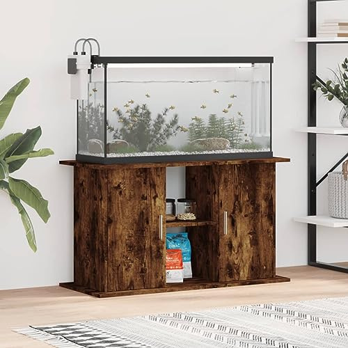 ZEYUAN Aquariumständer Räuchereiche 101x41x58 cm Holzwerkstoff, Aquarium Unterschrank, Aquarium Schrank, Aquariumschrank, Aquarium Tisch, Aquarium Stands 833612