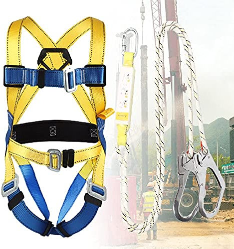 SwaYve Aerial Work Safety Belt, Fall Arrest Climbing Harness, Fall Arrest Safety Harness Scaffold Construction Work Fall Protection Harness Safety Harness Kit