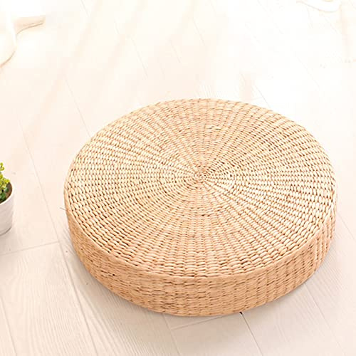 UDIYO Tatami Bodenkissen, 40cm Bodenkissen Stroh, Pouf Sitzkissen, Sitzkissen Boden Stroh, groß, rund, gepolstert, für den Außenbereich