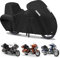 Funda Moto Impermeable,Funda para Moto con ventilaciones y Tiras Reflectantes,protección UV Fundas Moto,250 x 150 x 145/120 cm(Versión Caja Superior + Caja Lateral) (Schwarz)