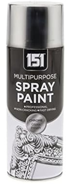 PNJB 151 Multi-Purpose Chrome Gloss Spray Paint Aerosol Wood Metal Brick 400ml, DIY Projects to Professional Applications, Ensuring Consistent Finish, Consistent And Uniform Coating, (1 Pcs)