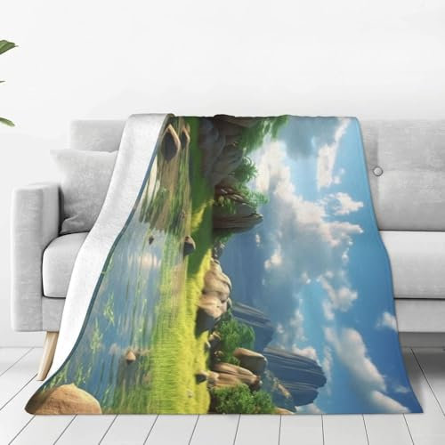 AMREWQYL landscape3 bedruckte ultraweiche Micro-Fleece-Decke, warme Schlafdecke