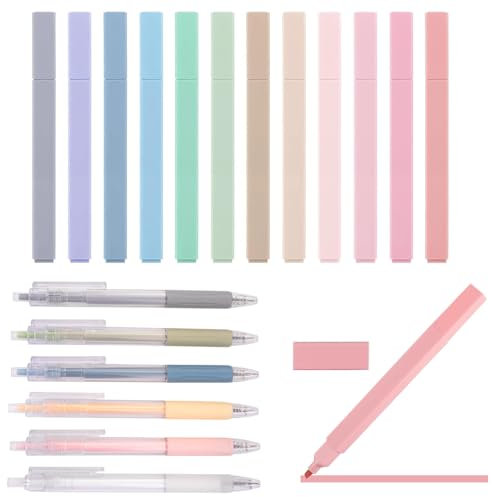 iCovalescent 18 Pcs evidenziatori, Colori Assortiti, Nessun Sanguinamento, Asciugatura Rapida, Facile da Tenere, Pennarelli Pastello Evidenziatori per Diario Planner Scuola