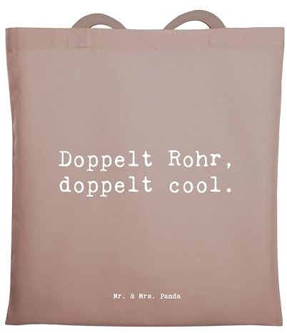 Mr. & Mrs. Panda Umhängetasche Spruch Fagott Doppelt, Orchester, Musik, Laptoptasche, Klassische, Lernen, Shopping Tasche, Schultasche, Shopper, Jutebeutel, Musiker, Tote Bag