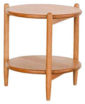 MEILISHAOMEI Tavolino Laterale in Rattan,tavolino da Salotto,tavolino da caffè Piccolo,in Legno massello di ciliegio,2 Ripiani portaoggetti,3 Colori(Colore:Superficie in Legno massello)