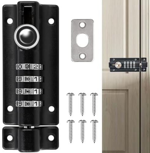 Digit Combination Locking Bolt,Combination Locking Bolt 4 Digit Sliding Lockable 120mm Stainless Steel Silded Garden Gate Latch for Wooden Gates,Sliding Lockable Padbolt Waterproof