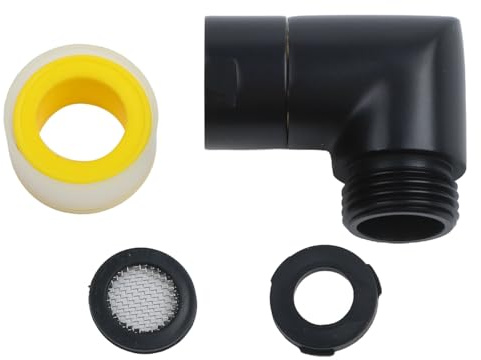 HOHOVYVY Duschschlauch Adapter,G1/2 Handbrause Top Spray Ellenbogen Schwarz Winkel Innengewinde Und Außengewinde 90°
