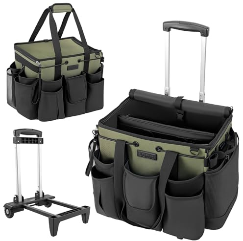 Large Cleaning Caddy for Cleaning Supplies Organizer, Rolling Cleaning Caddy Bags with Wheels for Housekeepers, Cleaning Carts on Wheels for Home Car Office Picnic