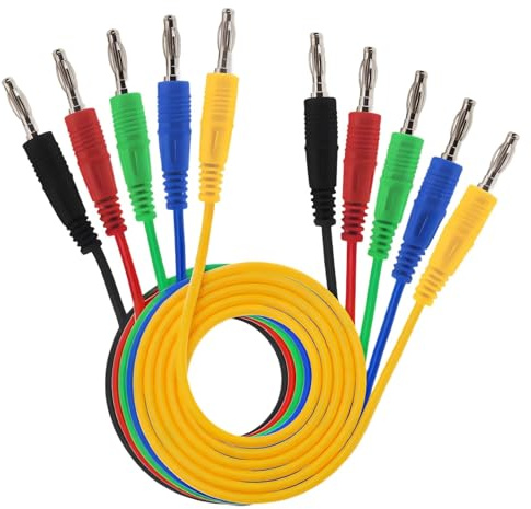 Bananenstecker-Messleitungen, 4 mm, stapelbar, Multimeterkabel, Netzteil-Testdrähte für Elektronik-Tests, 5 Stück