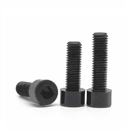 KSeSii Lot de 5 à 50 vis en plastique noir M3 M4 M5 M6 M8, boulon en nylon, vis à tête hexagonale à six pans creux(M4 20PCS_8MM)