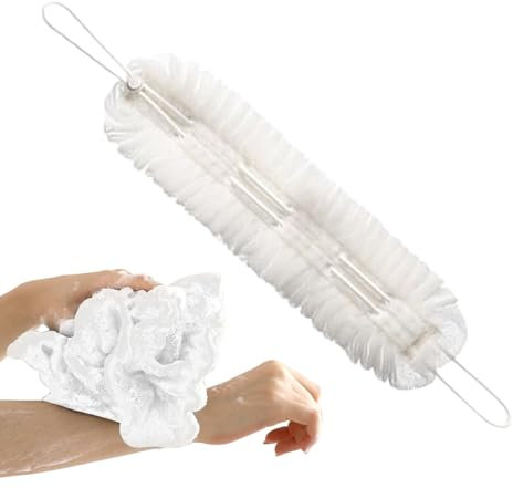 Mimoqk Zurück Peeling für Dusche, Bad zurück -Schrubber, 2 in 1 Loofah Schwamm, Schneller trocknender Körperreiniger mit Seilgrenzen, Peelingschwamm für Männer und Frauen