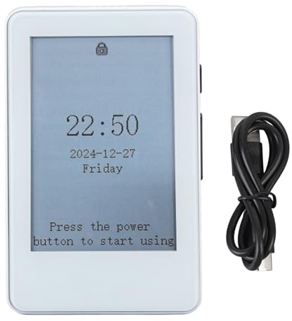 E Ink Reader 2,7 Pouces Lecteur MP3 Bluetooth avec Une Batterie de 30 Heures, 128 Go Extensible, Rétro-éclairage, Calendrier et Alarme. (Verre + Alliage de Zinc)