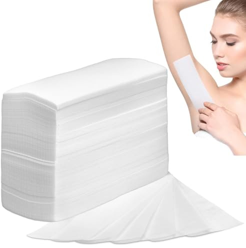 100 Pcs Wax Strips, Paper Waxing Wax Strips Leg Body Bikini Face Non-Woven Waxs Applicator Hair Removal Kit for Smooth Legs Body Hair Facial Removal