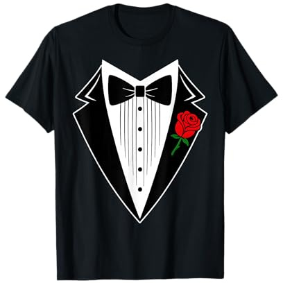 Lustiges Smoking-Shirt, Party, Hochzeit, Smoking und Ansteckblume T-Shirt