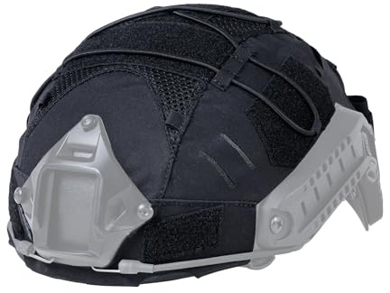 IDOGEAR Funda Táctica para Casco con Bolsa Trasera para batería para M/L/XL Fast PJ BJ MH Kit de Contrapeso para Casco (Medium for M/L Fast Helmets, Black)