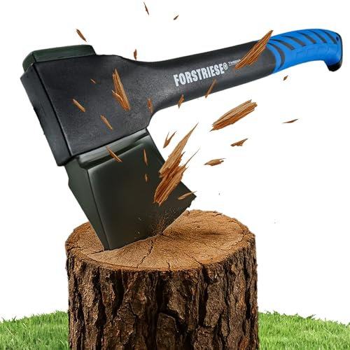 FORSTRIESE® Axt klein 36cm | Vibrationsarme Spaltaxt inkl. Klingenschutz | Beil aus hochwertigem Non-Break Fiberglas-Kunststoff zum Holz spalten | Teflon Beschichtung & ergonomischer Griff | TimberX36