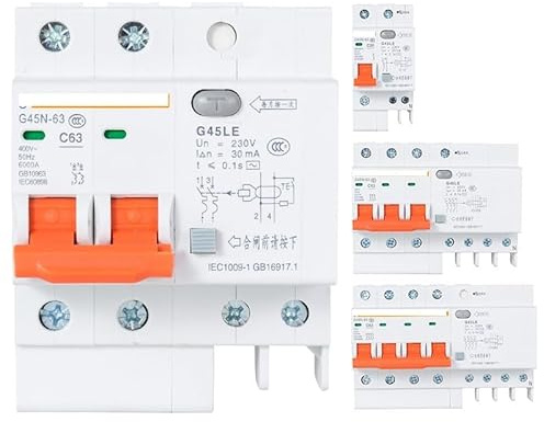 Interruptor automático de aire pequeño, Disyuntor de protección contra fugas de varios tipos, 10 A-63 A(1p+n,50A)