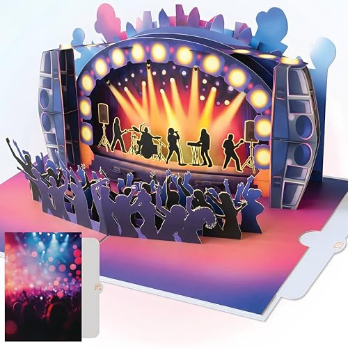 PACKLIST® 3D Pop-up-kort Konsert & Livemusik – Originellt Presentkort & Biljettfodral för Musikälskare – Perfekt Present för Födelsedag, Jul & Jubileum – Ge bort en Musikupplevelse!