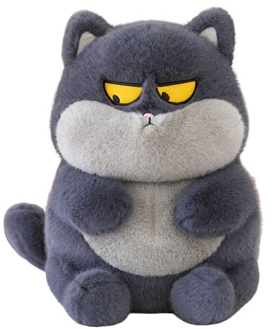 Xiyocadt Kuscheltier Katze, PlüSchtier Katze Ultra Weicher Cartoon Plush Flauschiges Stofftier Kuscheltier Klein Katzen, Geeignet Zum Umarmen Und Spielen Geschenk (25cm,Schwarz)