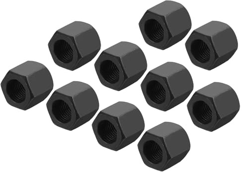 QUARKZMAN 10Stk Sechskantmuffen 18mm 0.7 Länge Kohlenstoffstahl Schwarz | M12 x 1.25mm Steigung, Vollgewinde Stangenmuffe Gewindestift Feingewinde Rohrverbinder, Klasse 10.9