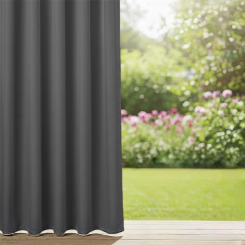 Wasserdichter Outdoor Vorhang–UV-beständig & wetterfest, blickdicht & reißfest–Balkon, Terrasse, Veranda & Garten–Outdoor Vorhänge für Sonnenschutz & Privatsphäre (Anthrazit, 250 x 170 cm (HxB))