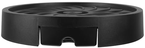 Angoily Support à Plantes Roulant Noir 26 Cm avec roulettes Pivotantes 360°, Plateau Amovible avec Bac Récupérateur d'eau, Chariot pour Jardinière D'intérieur et Extérieur, Soucoupe Ronde