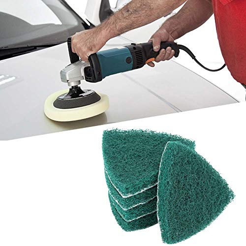 Generic Estropajo Triangular Almohadilla de Pulido Duradera para Máquina Rectificadora 5 Piezas para Eliminación de Óxido, Desbarbado, Limpieza - para Esmerilado de Papel de Lija Autoadhesivo,
