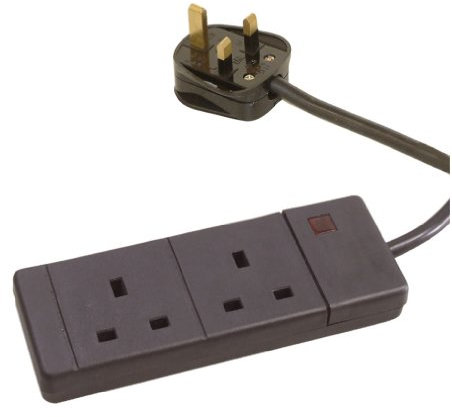 Pro-Elec pro-elec 2 m 2 Gang Extension Lead - Black