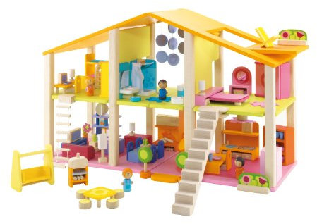 Trudi 82381 - Puppenhaus Maxi inklusive Möbel -Spiele-Sets