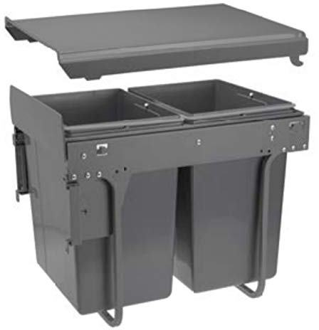 Pull Out Kitchen Waste/Recycle Soft Close Bin for 400mm Cabinet - Front Fixing Cabinets (20L + 20L)