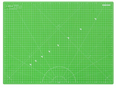 Lialina® / A2 Schneidematte 45 x 60 cm/klingenschonende 5-lagige Schneide-Matte/selbstheilende Oberfläche/beidseitiger Maßraster-Druck apfelgrün/lila …
